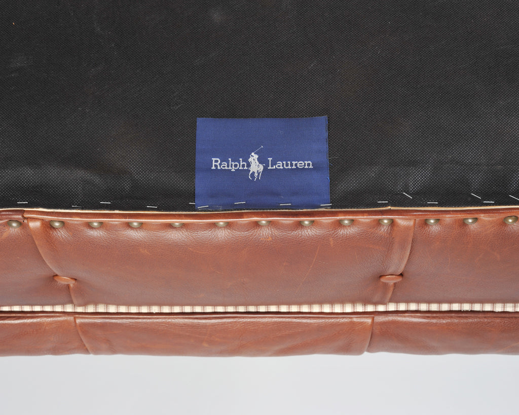 Ralph Lauren Country English Leather Writer's Ottoman 4 Ft