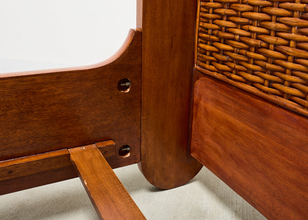 Ralph Lauren Villa America Mahogany Rattan Gondola Sleigh Bed