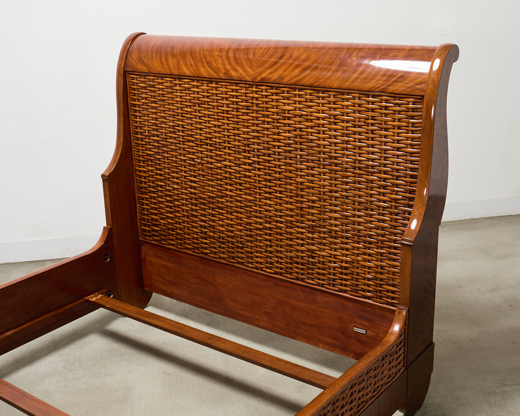 Ralph Lauren Villa America Mahogany Rattan Gondola Sleigh Bed