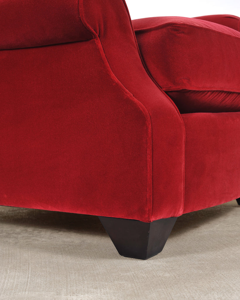 Ralph Lauren London Club Lounge Chair in Italian Red Velvet