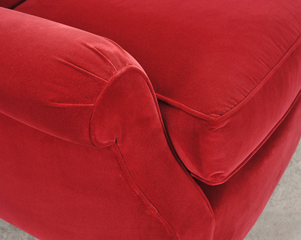 Ralph Lauren London Club Lounge Chair in Italian Red Velvet