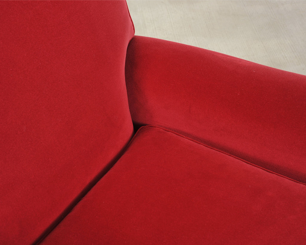Ralph Lauren London Club Lounge Chair in Italian Red Velvet