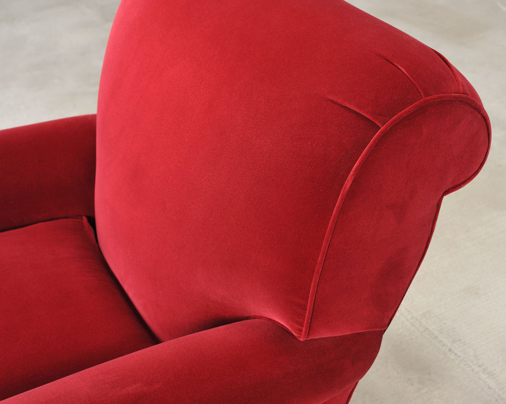 Ralph Lauren London Club Lounge Chair in Italian Red Velvet