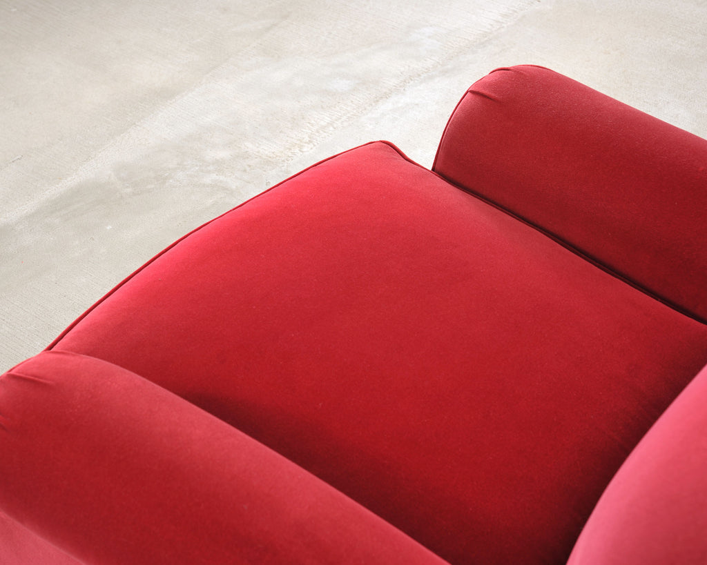 Ralph Lauren London Club Lounge Chair in Italian Red Velvet