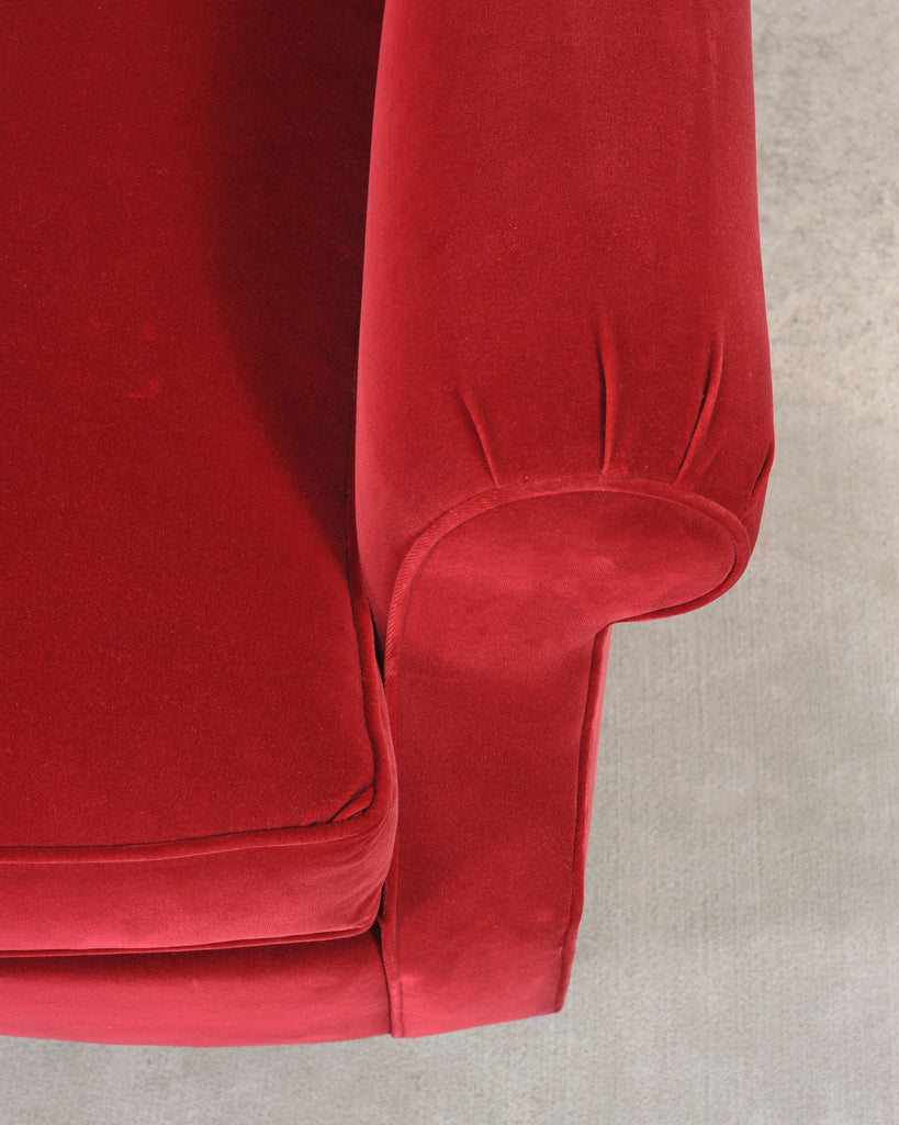 Ralph Lauren London Club Lounge Chair in Italian Red Velvet