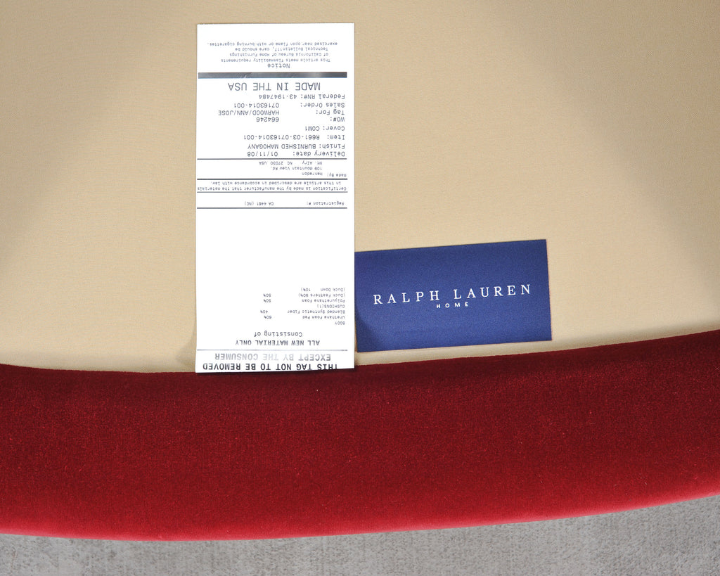 Ralph Lauren London Club Lounge Chair in Italian Red Velvet