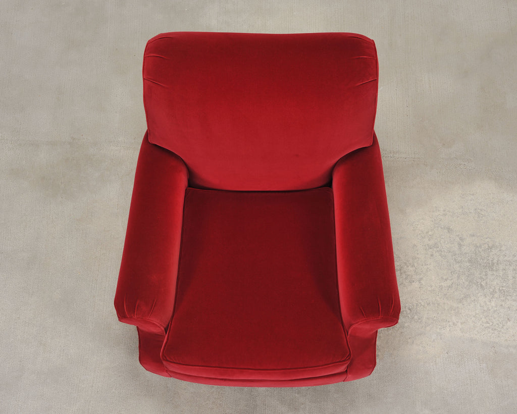 Ralph Lauren London Club Lounge Chair in Italian Red Velvet
