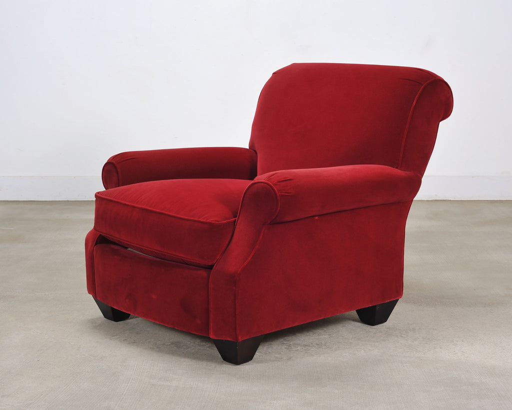 Ralph Lauren London Club Lounge Chair in Italian Red Velvet