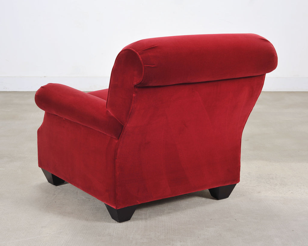 Ralph Lauren London Club Lounge Chair in Italian Red Velvet