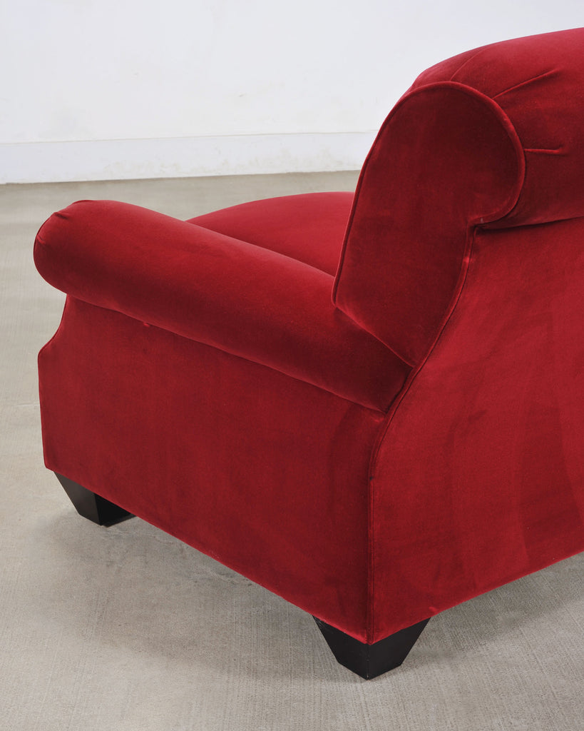 Ralph Lauren London Club Lounge Chair in Italian Red Velvet