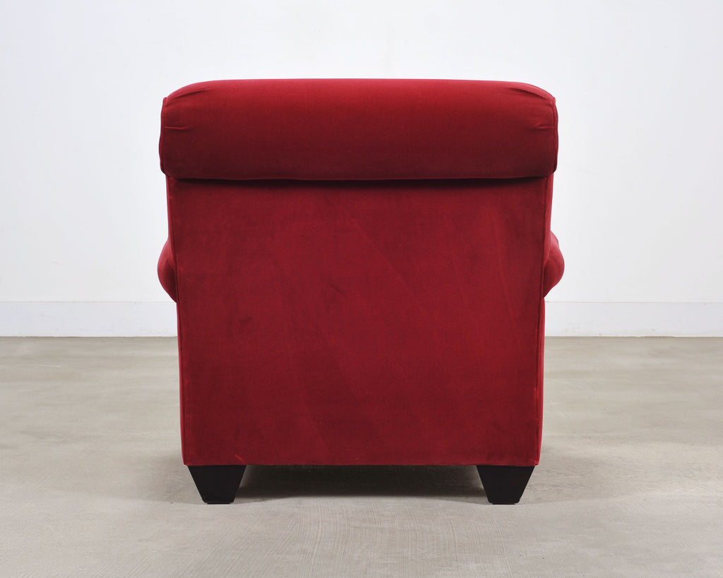 Ralph Lauren London Club Lounge Chair in Italian Red Velvet