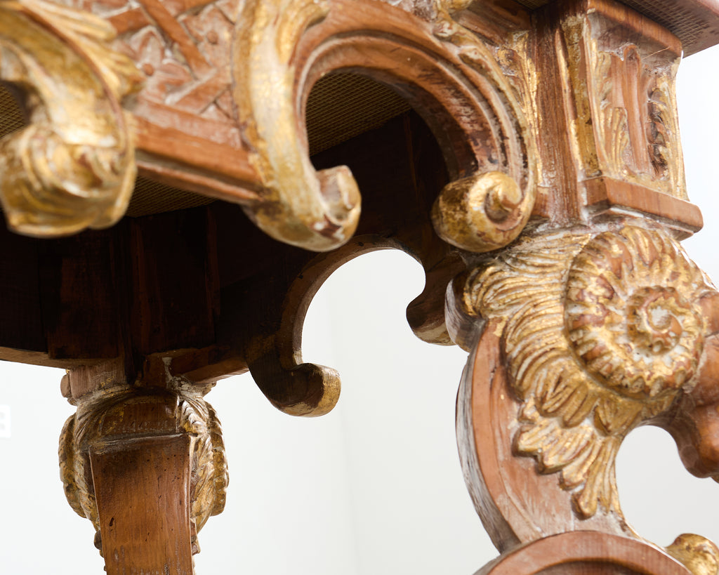 Italian Baroque Style Marble Top Console Table