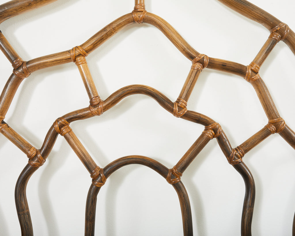 Organic Modern McGuire Style Rattan Double Headboard