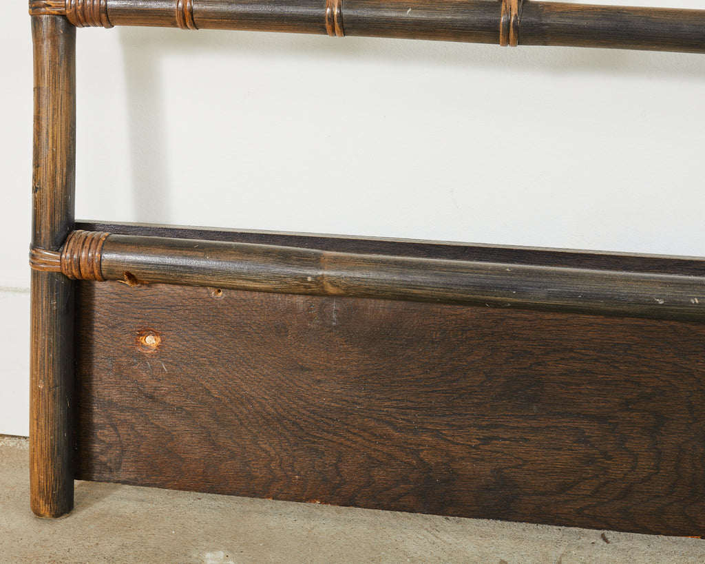 Organic Modern McGuire Style Rattan Double Headboard