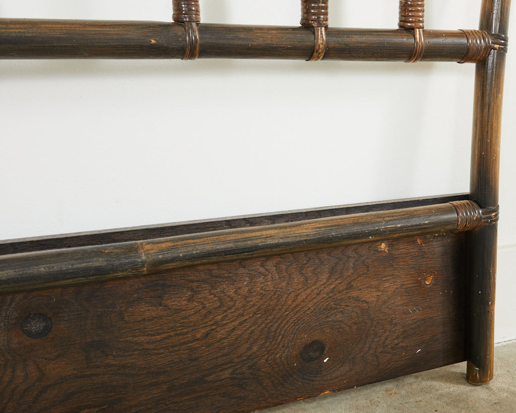 Organic Modern McGuire Style Rattan Double Headboard