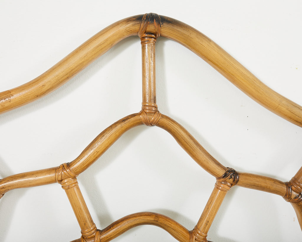 Organic Modern McGuire Style Rattan Double Headboard