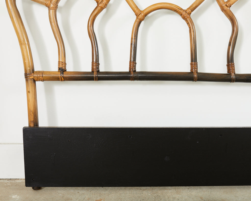 Organic Modern McGuire Style Rattan Double Headboard