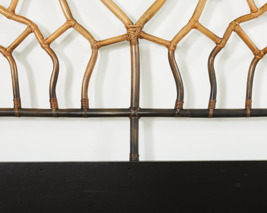 Organic Modern McGuire Style Rattan Double Headboard