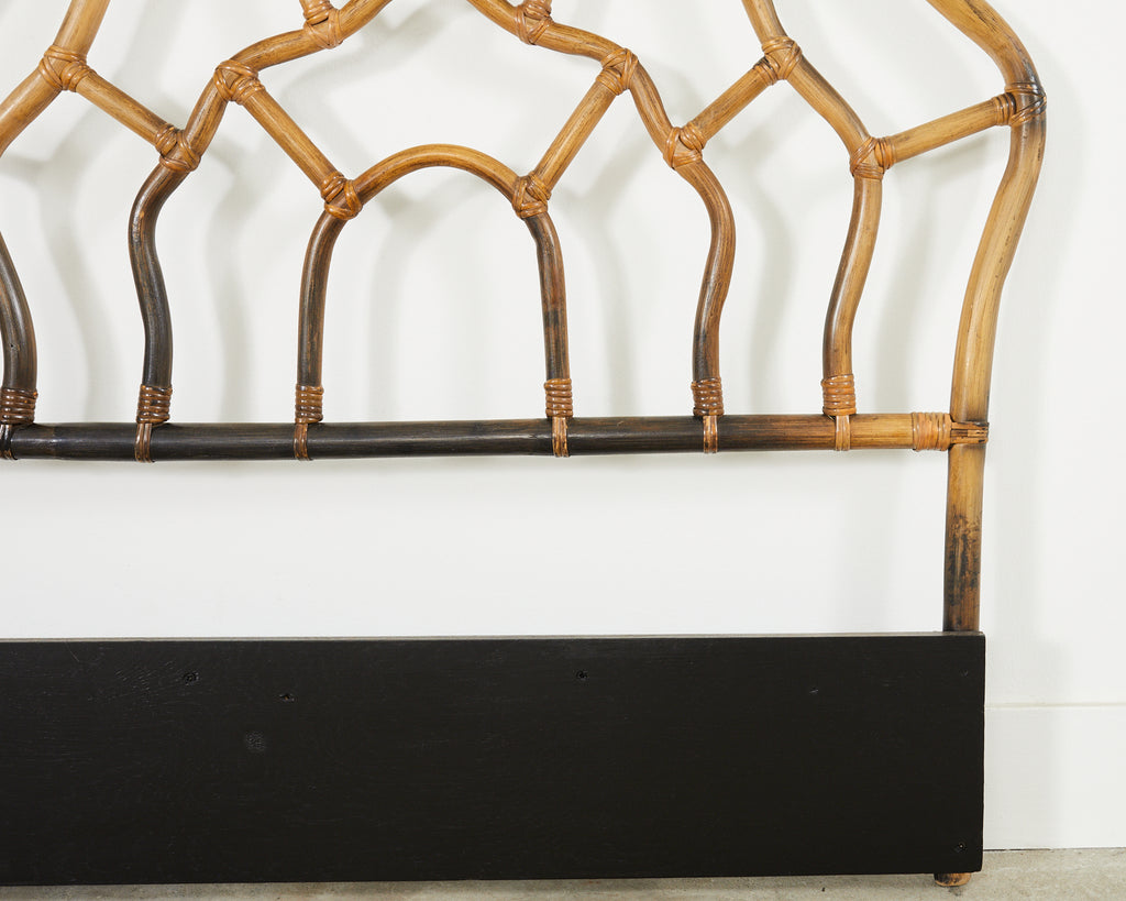 Organic Modern McGuire Style Rattan Double Headboard