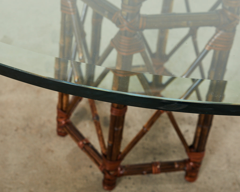 McGuire Organic Modern Bamboo Glass Top Dining Table