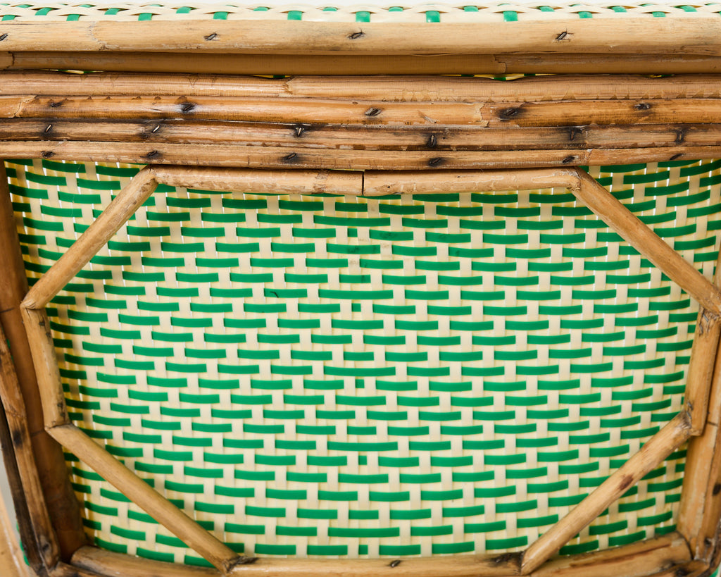 Pair of Maison Gatti Haussman Rattan Braided Bistro Armchairs