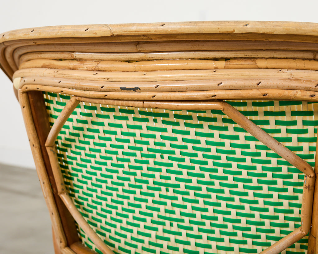 Pair of Maison Gatti Haussman Rattan Braided Bistro Armchairs