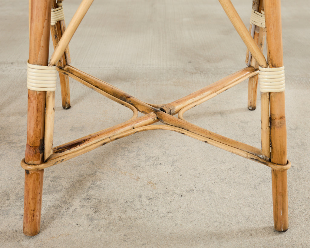 Pair of Maison Gatti Haussman Rattan Braided Bistro Armchairs