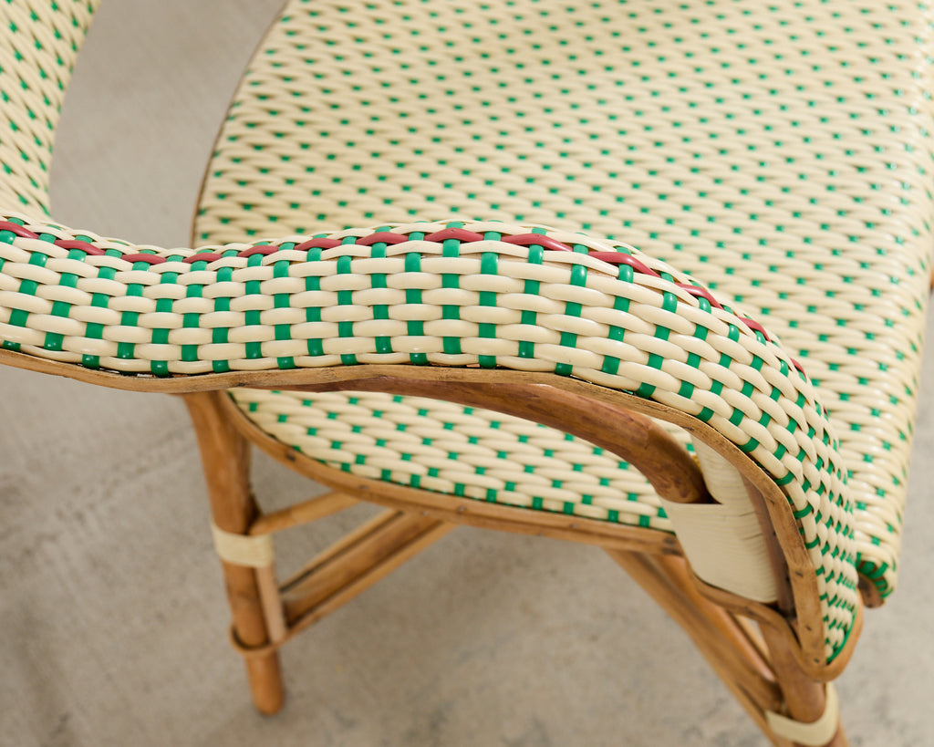 Pair of Maison Gatti Haussman Rattan Braided Bistro Armchairs
