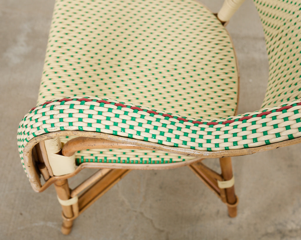 Pair of Maison Gatti Haussman Rattan Braided Bistro Armchairs