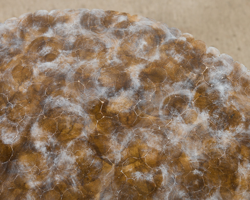 McGuire Organic Modern Cerused Rattan Bamboo Drinks Table