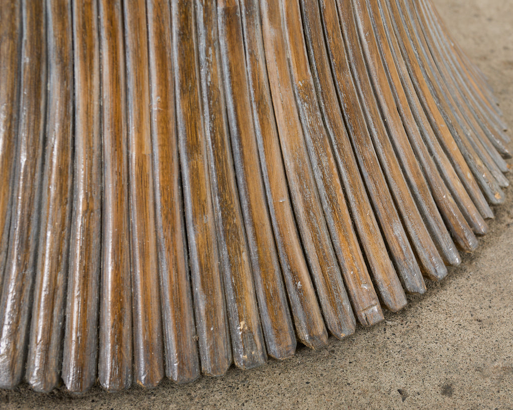 McGuire Organic Modern Cerused Rattan Bamboo Drinks Table