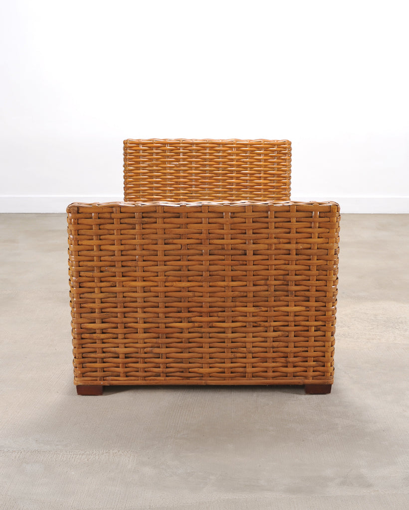 Ralph Lauren Style Organic Modern Woven Wicker Rattan Bed