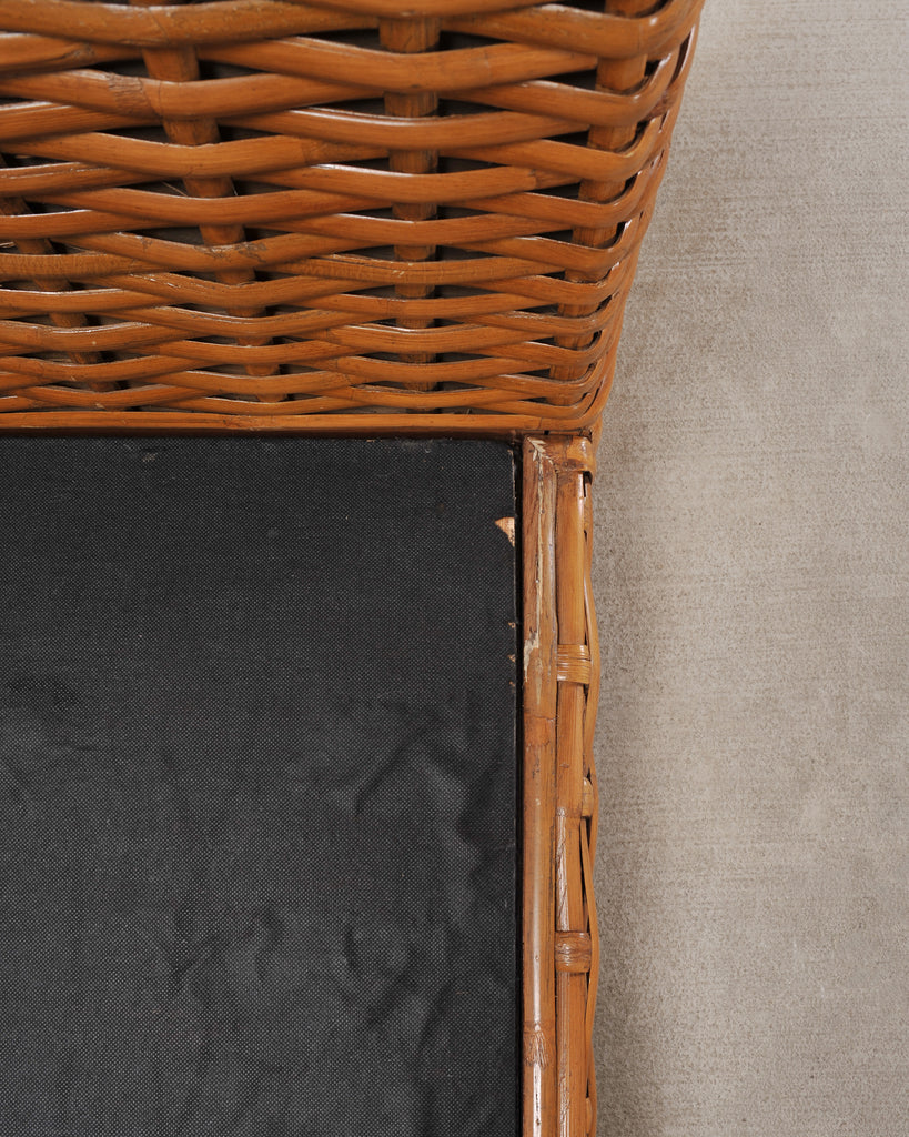 Ralph Lauren Style Organic Modern Woven Wicker Rattan Bed