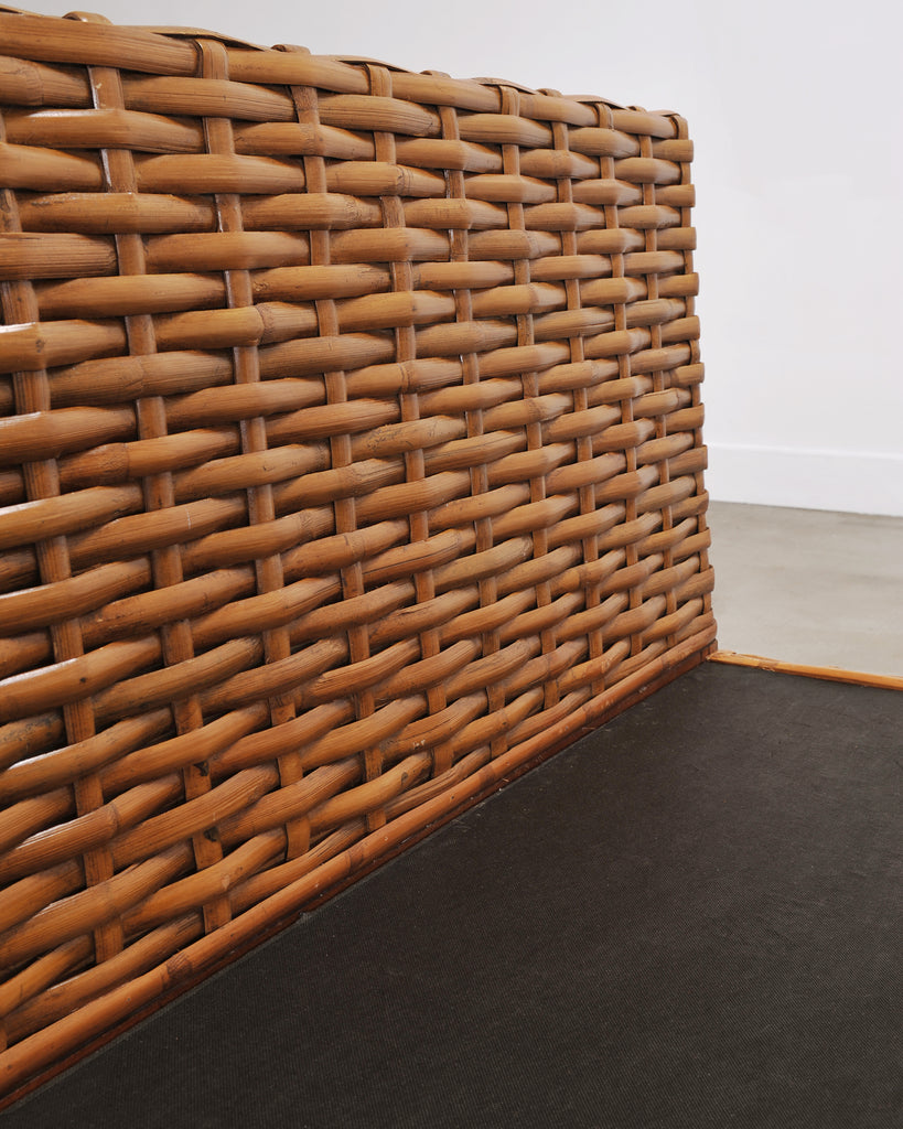 Ralph Lauren Style Organic Modern Woven Wicker Rattan Bed