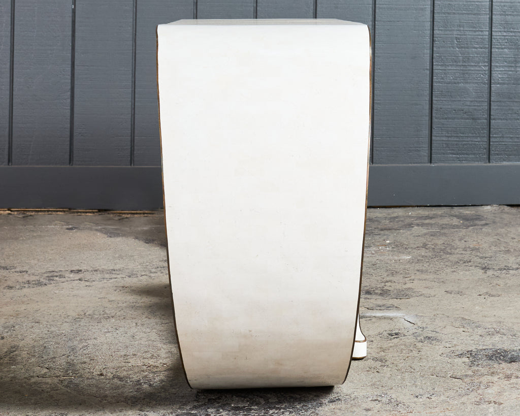 Maitland Smith Tesselated Stone Bronze Ribbon Console Table