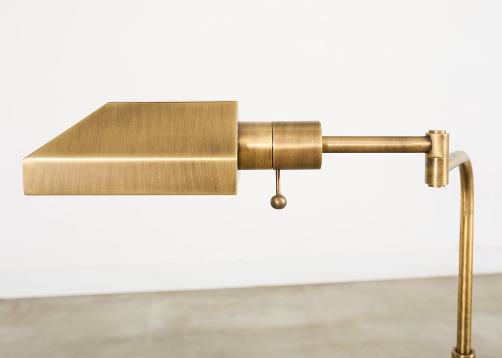 Casella Style Bronzed Swing Arm Pharmacy Floor Lamp