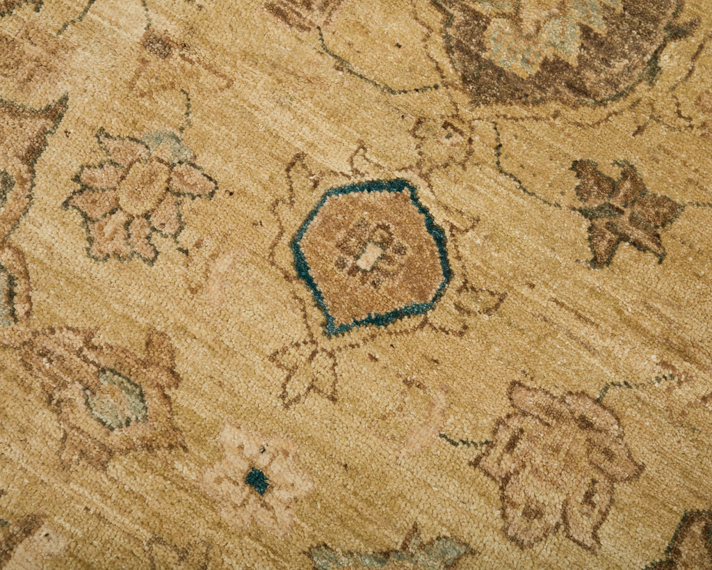 Modern Sultanabad Style Square Rug Stylized Floral Motif