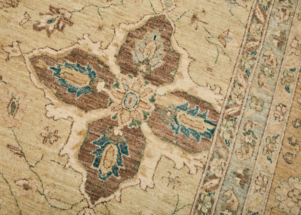 Modern Sultanabad Style Square Rug Stylized Floral Motif