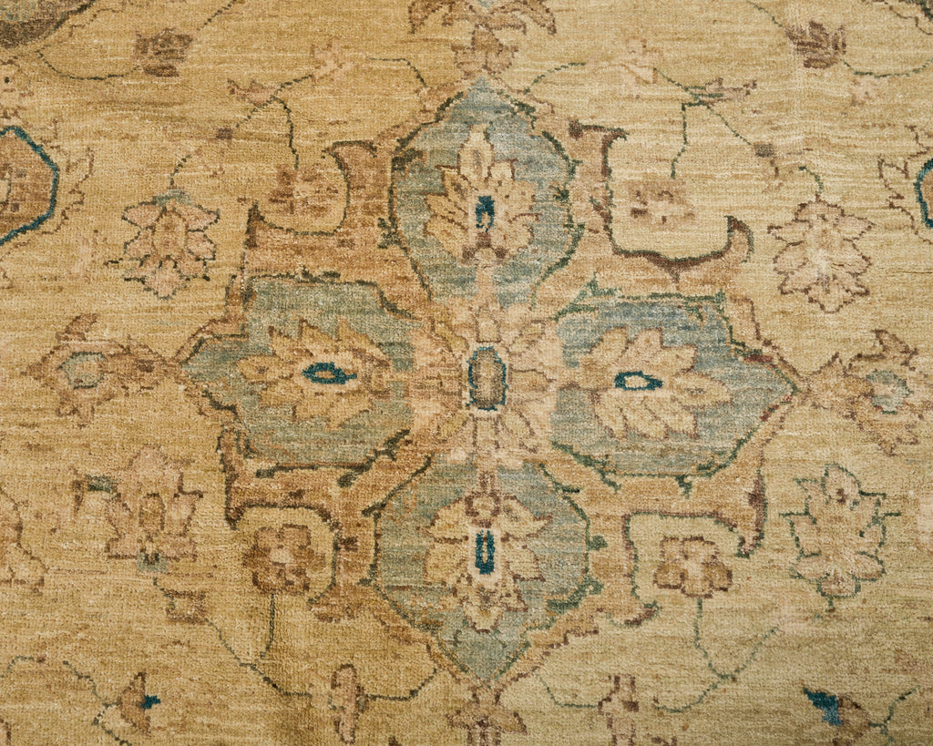 Modern Sultanabad Style Square Rug Stylized Floral Motif