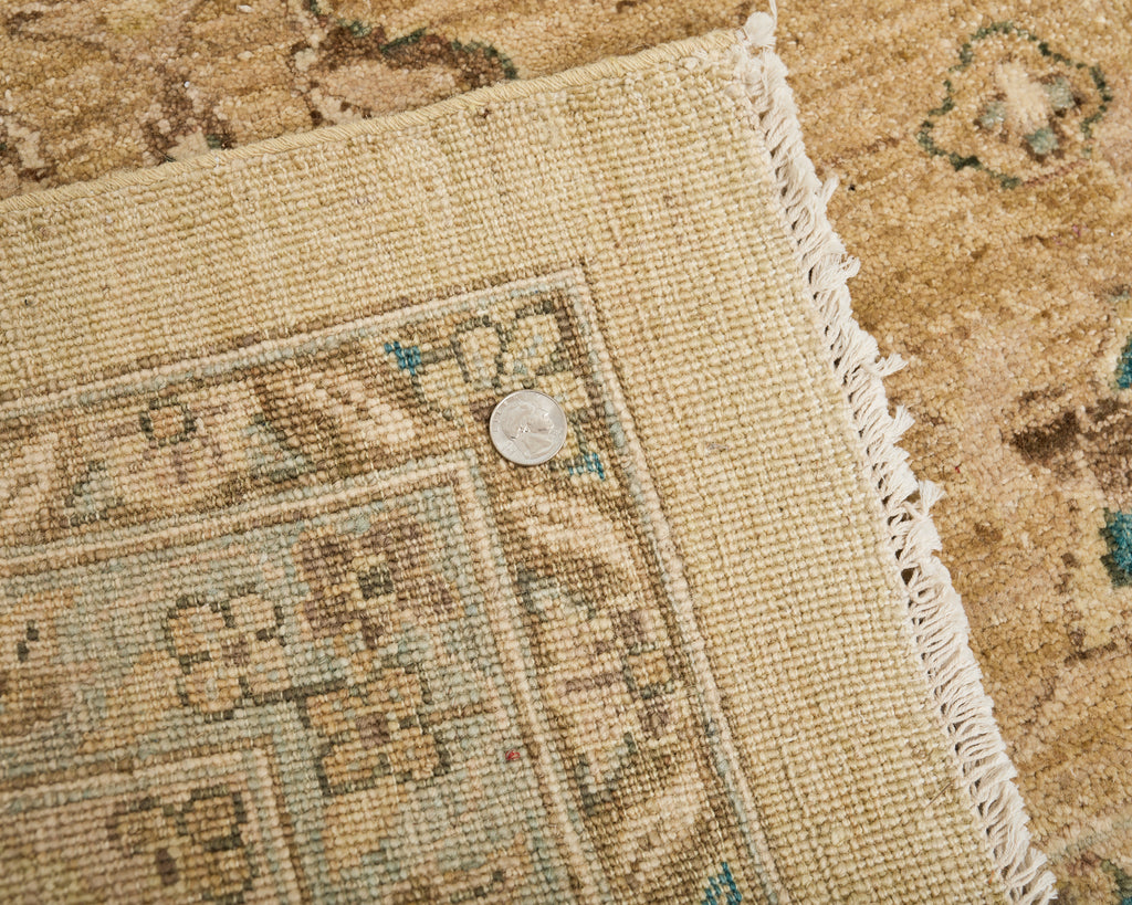 Modern Sultanabad Style Square Rug Stylized Floral Motif