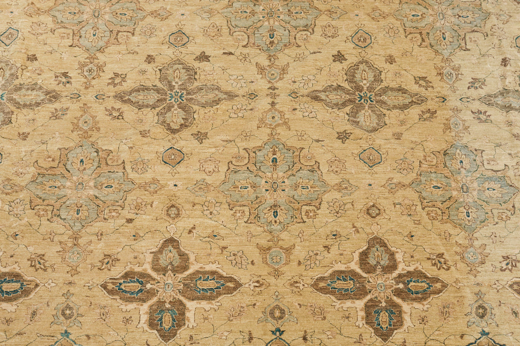 Modern Sultanabad Style Square Rug Stylized Floral Motif