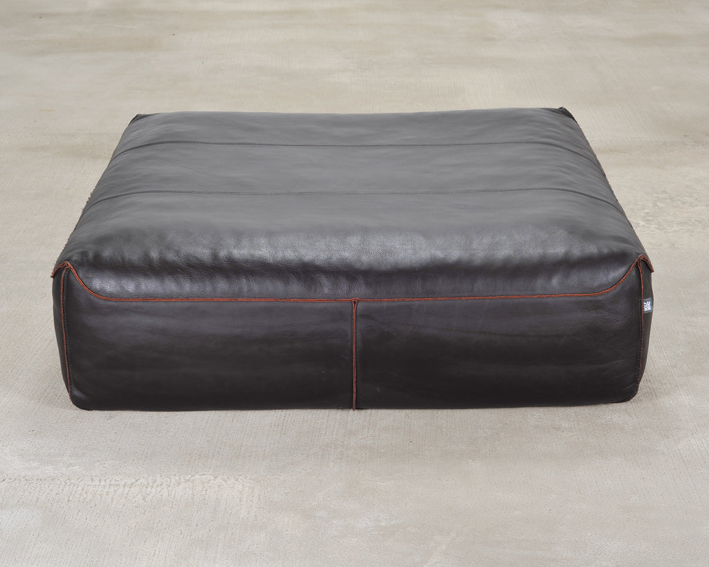 Rolf Benz German Leather 950 Floor Cushion Pouf Ottoman 3 Ft