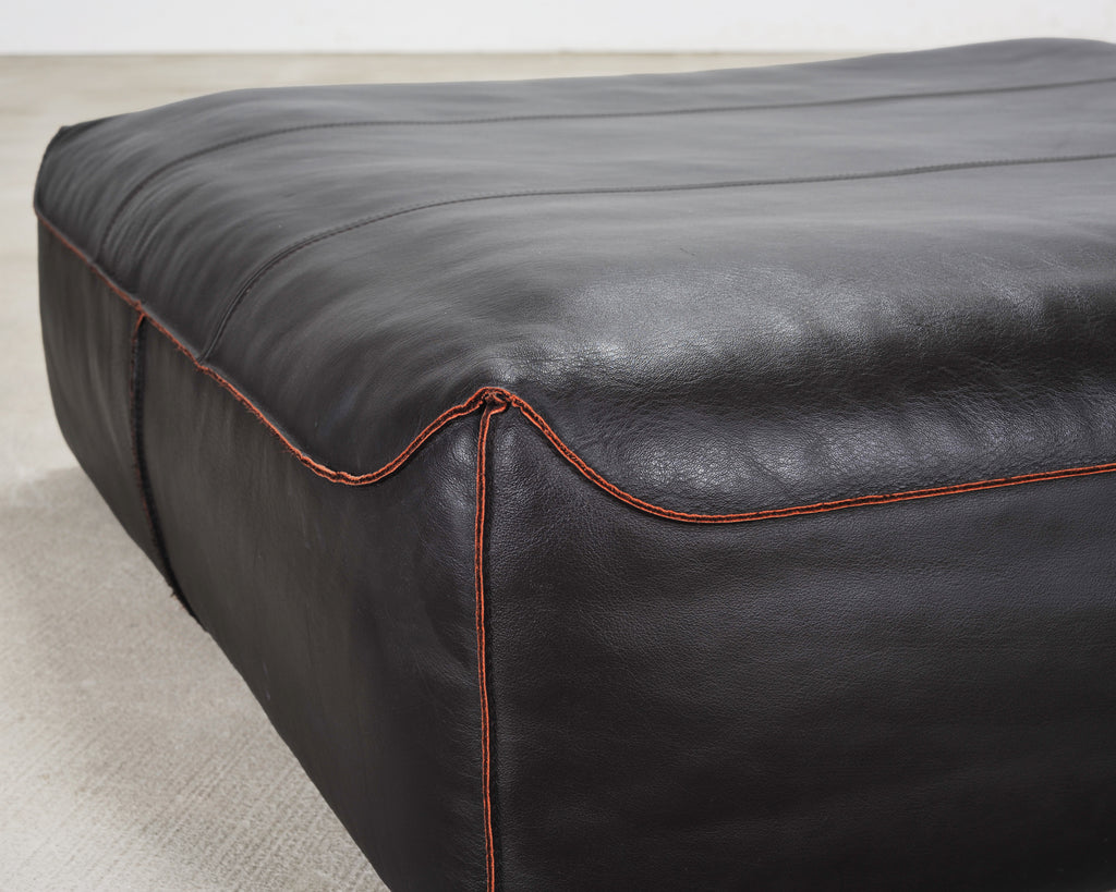 Rolf Benz German Leather 950 Floor Cushion Pouf Ottoman 3 Ft