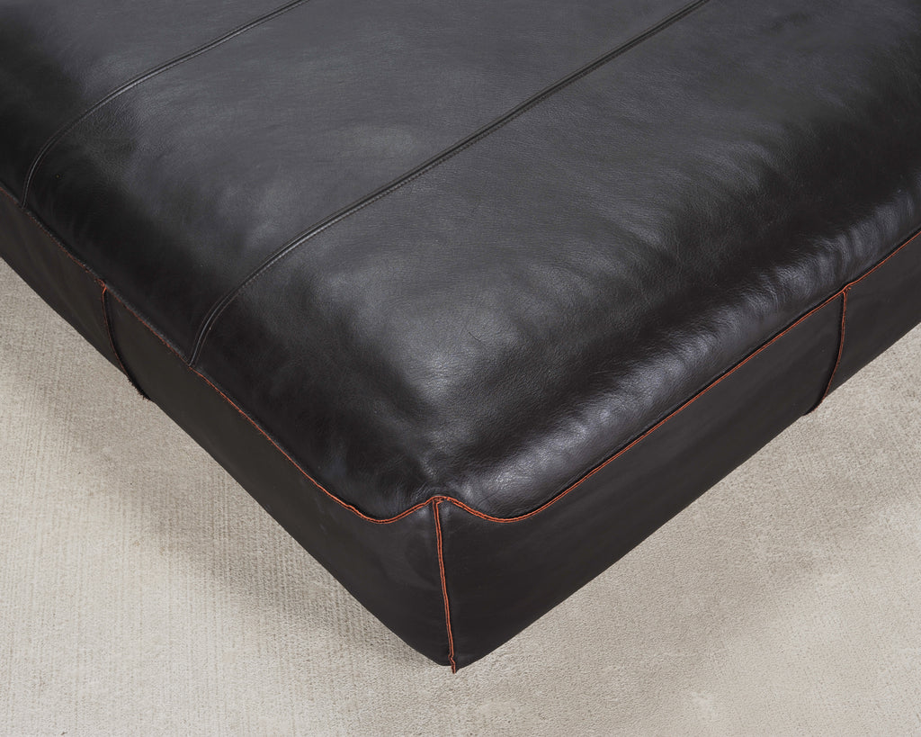 Rolf Benz German Leather 950 Floor Cushion Pouf Ottoman 3 Ft