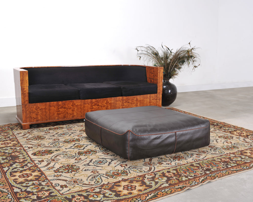 Rolf Benz German Leather 950 Floor Cushion Pouf Ottoman 3 Ft