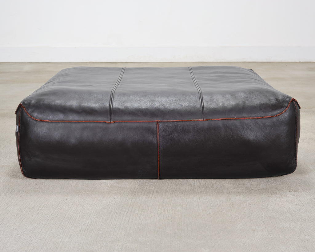 Rolf Benz German Leather 950 Floor Cushion Pouf Ottoman 3 Ft