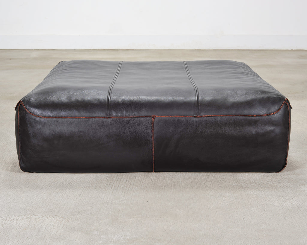 Rolf Benz German Leather 950 Floor Cushion Pouf Ottoman 3 Ft