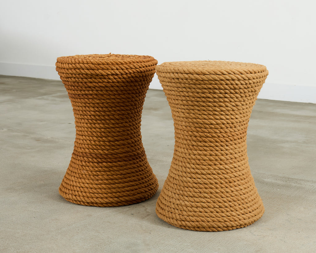 Pair of Audoux-Minnet Style Rope Drink Table Stools