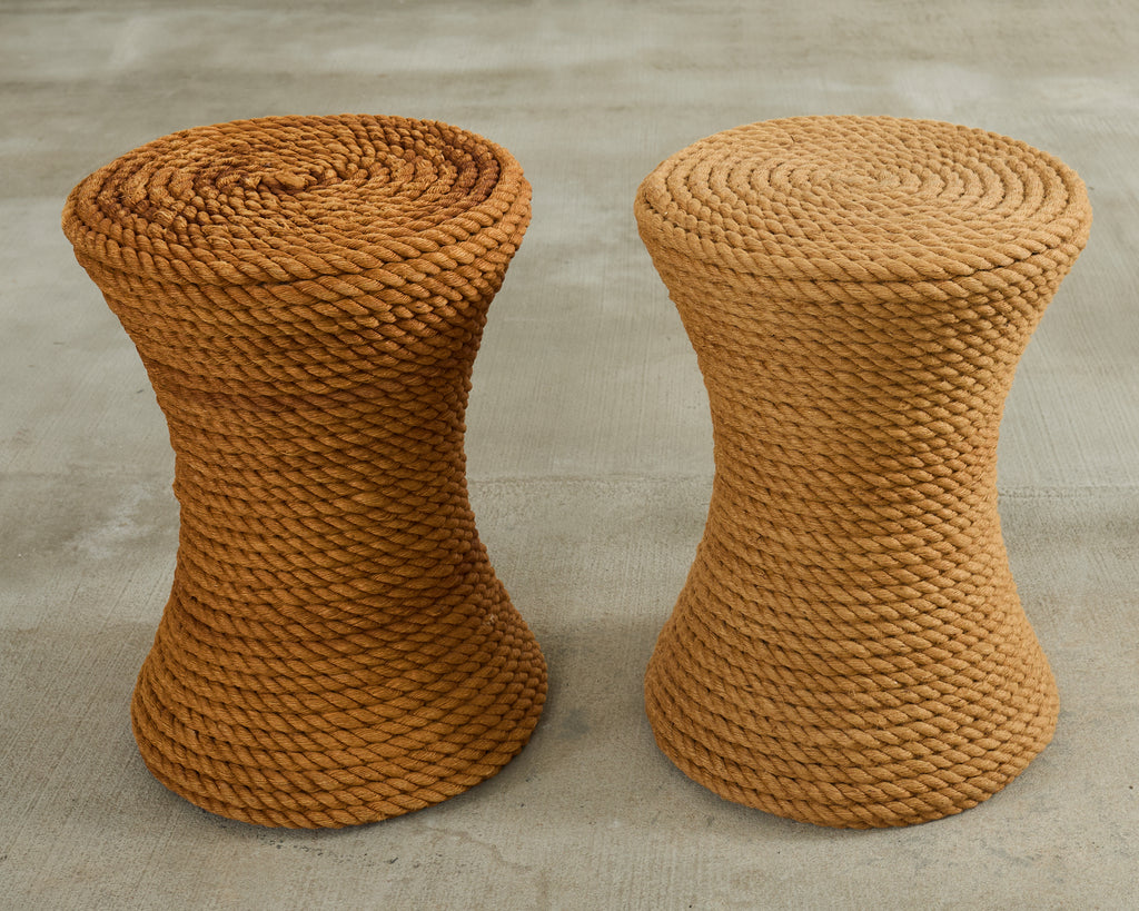 Pair of Audoux-Minnet Style Rope Drink Table Stools
