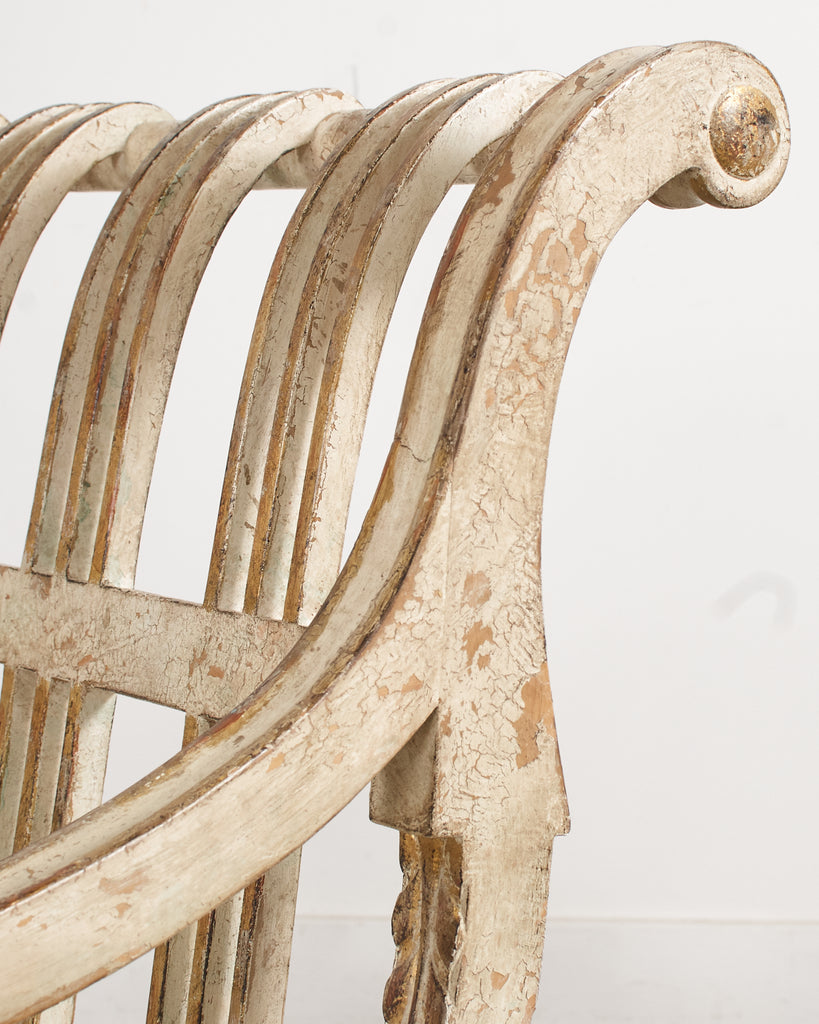 Pair of Rose Tarlow Painted Parcel Gilt Brighton Armchairs